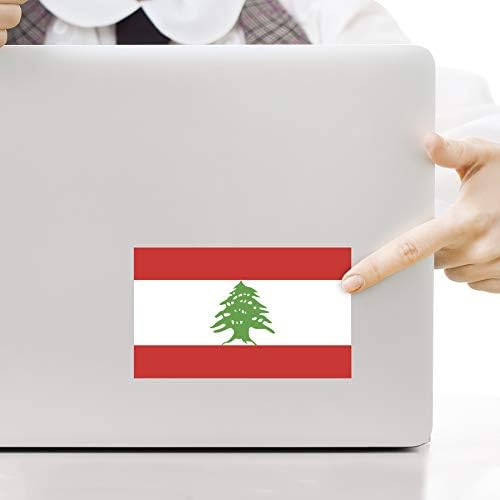 מדבקת מדבקות דגל לבנון דו-פאק | 5 אינץ 'על 3 אינץ' | ויניל איכותי פרימיום | PD465